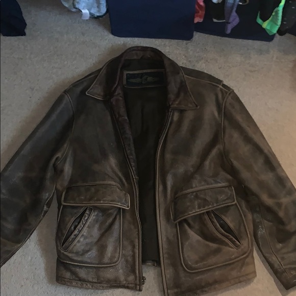 Structure brown leather jacket - Picture 1 of 3